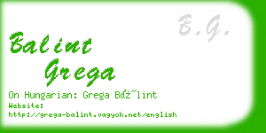 balint grega business card